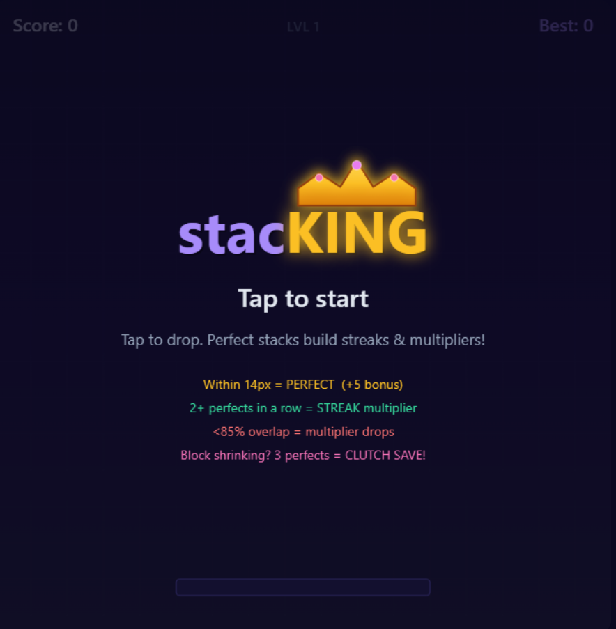 Play stacKING